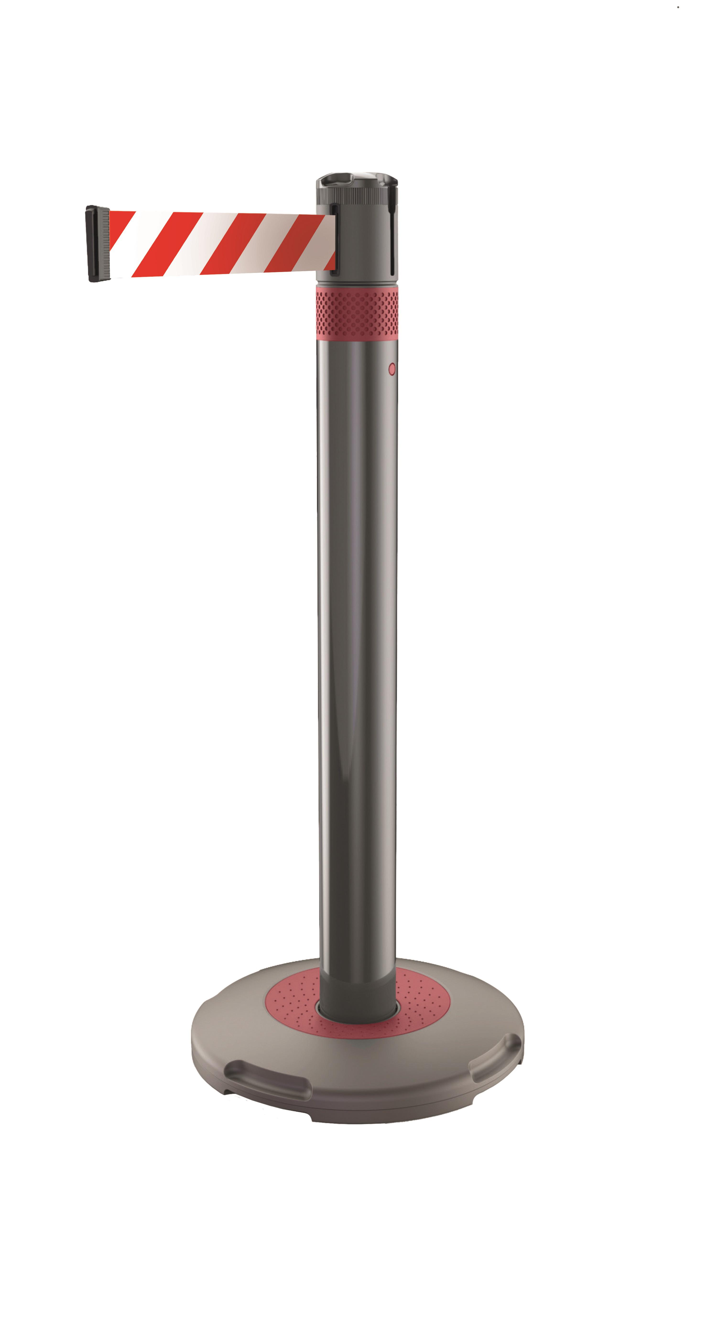 Skipper Red & White Retractable Barrier, 3m, Red, White Tape