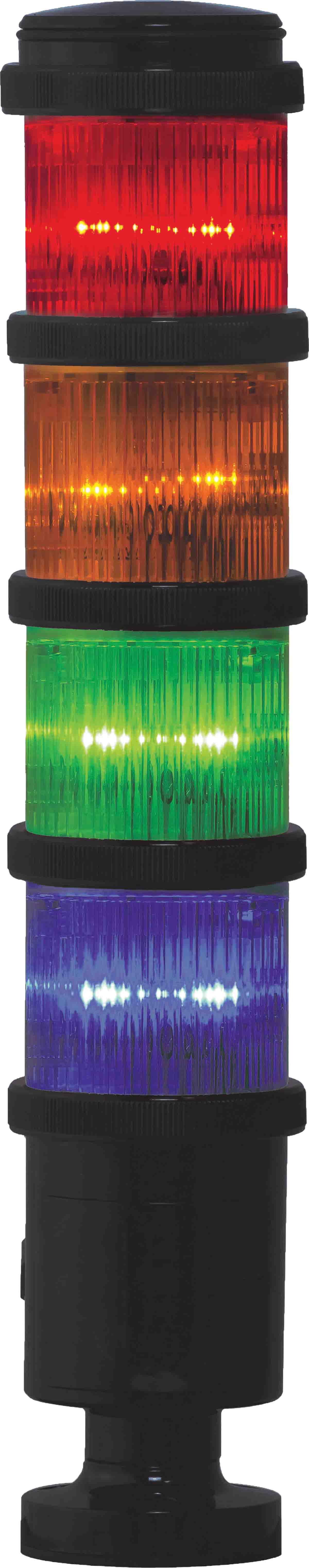 RS PRO Red/Green/Amber/Blue Signal Tower, 4 Lights, 24 V