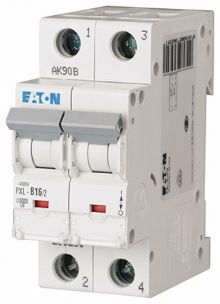 Eaton xPole PXL, S200 MCB, 2P, 16A Curve C, 400V AC, 48V DC, 10 kA Breaking Capacity