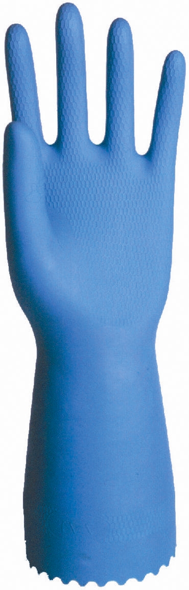 Polyco Healthline Optima Blue Latex Work Gloves, Size 9.5, Latex Coating