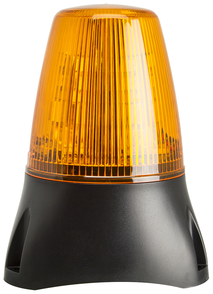 Moflash LEDD100 Series Amber Flashing Beacon, 20 → 30 V ac/dc, Surface Mount, LED Bulb, IP65