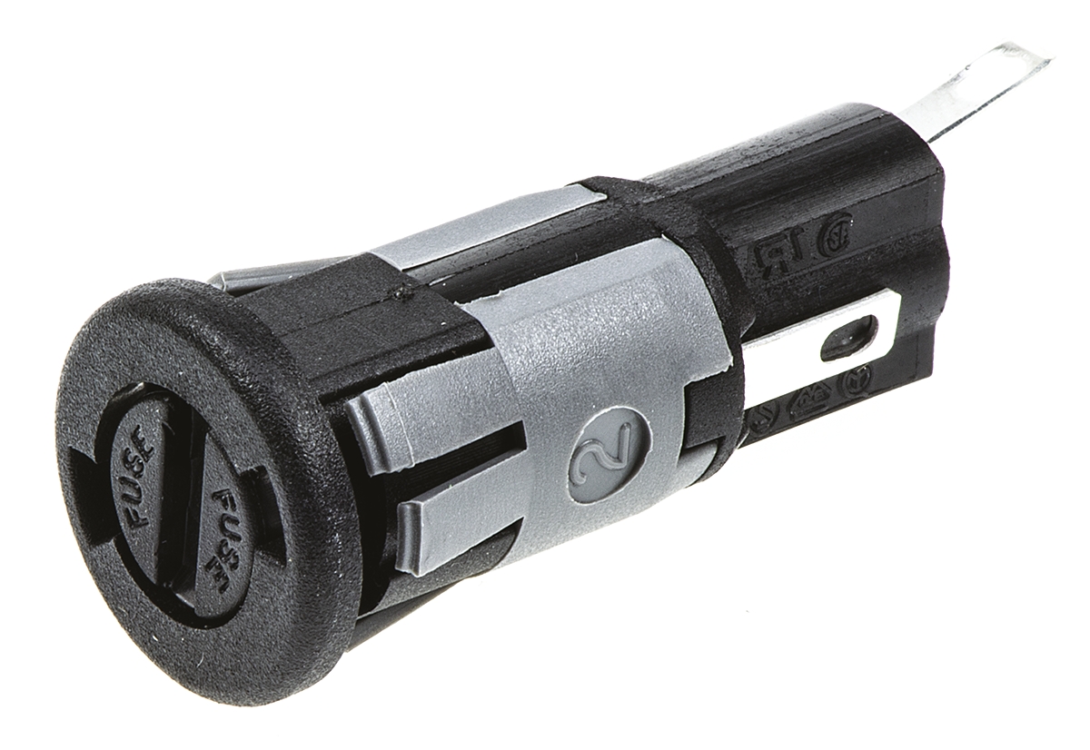 Bulgin 10A Panel Mount Fuse Holder for 5 x 20mm Fuse, 1P, 250V ac