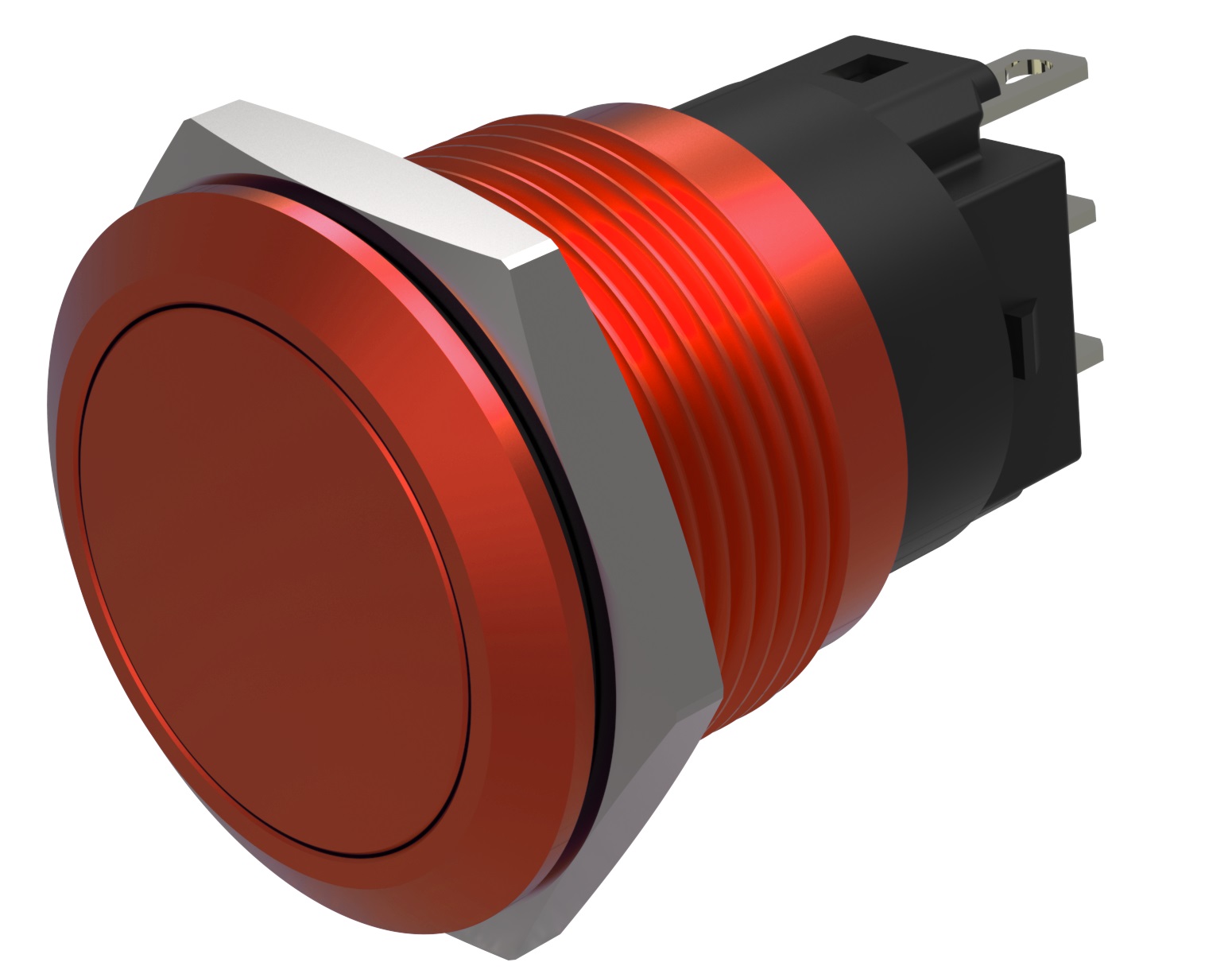 EAO Series 82 Series Push Button Switch, Momentary, Flush Mount, 19mm Cutout, SPST, SPST, IP65, IP67