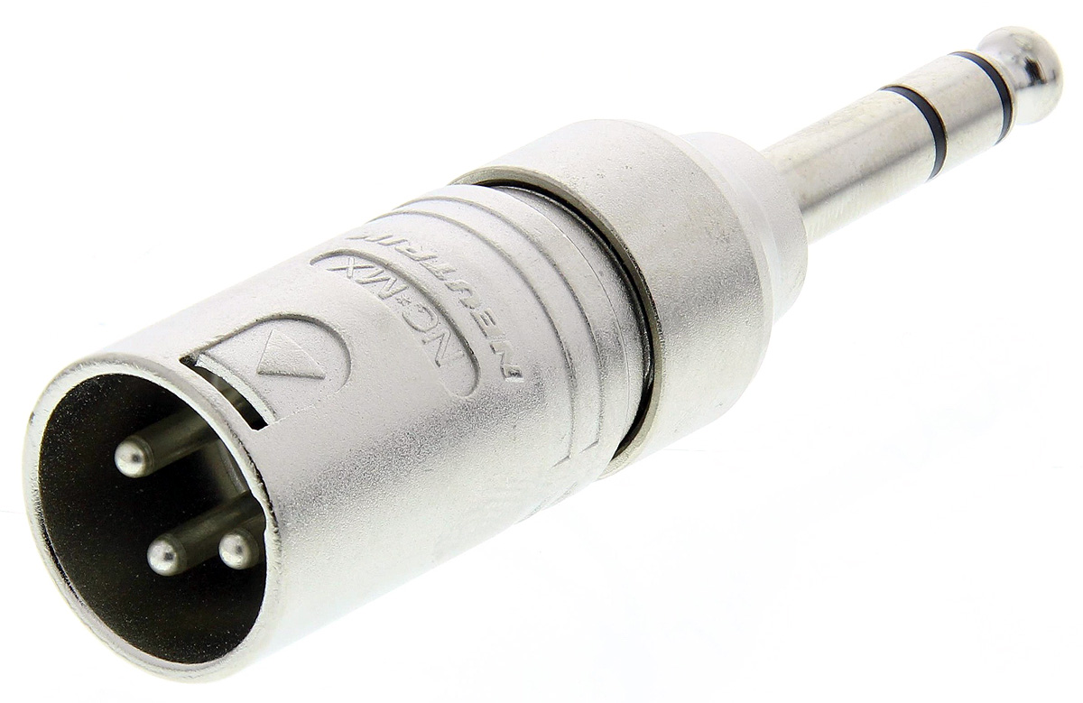 Neutrik AV Adapter, Male 1/4 in Stereo to Male XLR