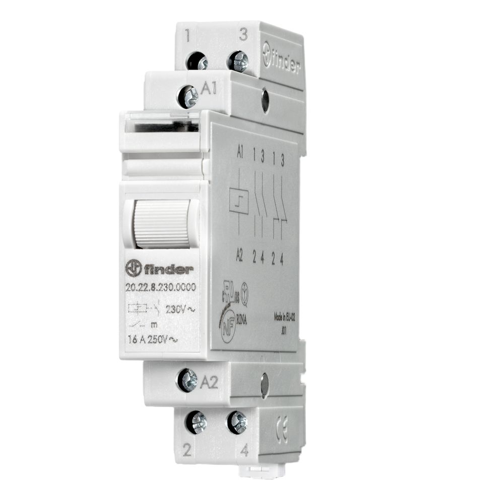 Finder DIN Rail Modular Step Relay, 230V Coil, 16A Switching Current, DPST