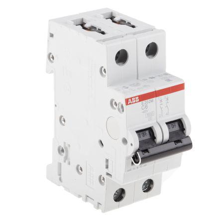 ABB System M Pro S200 MCB Mini Circuit Breaker 2P, 6 A, 10 kA, Curve C