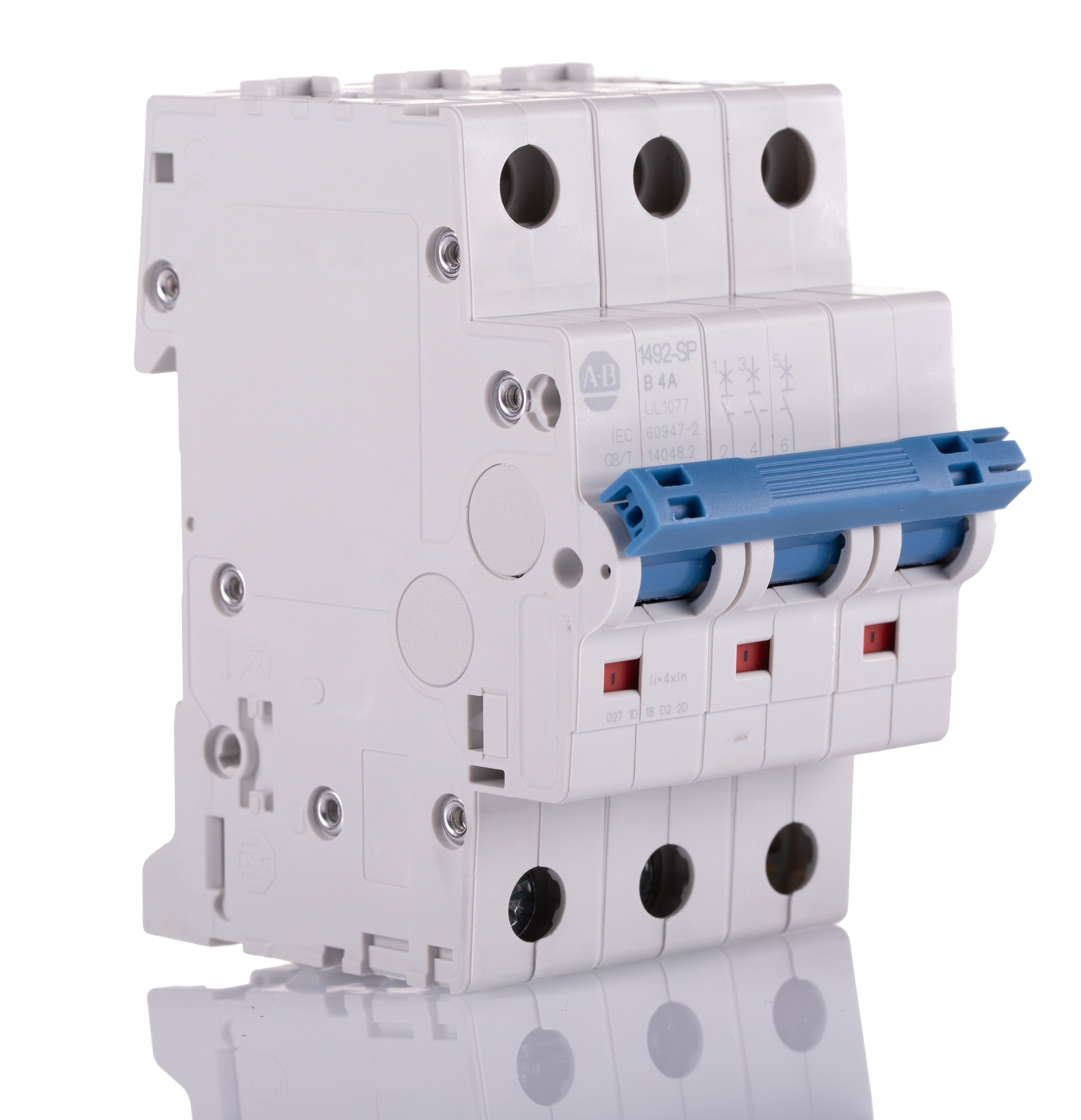 Allen Bradley 1492 1492-SPM MCB, 3P, 4A Curve B, 277V AC, 10 kA Breaking Capacity