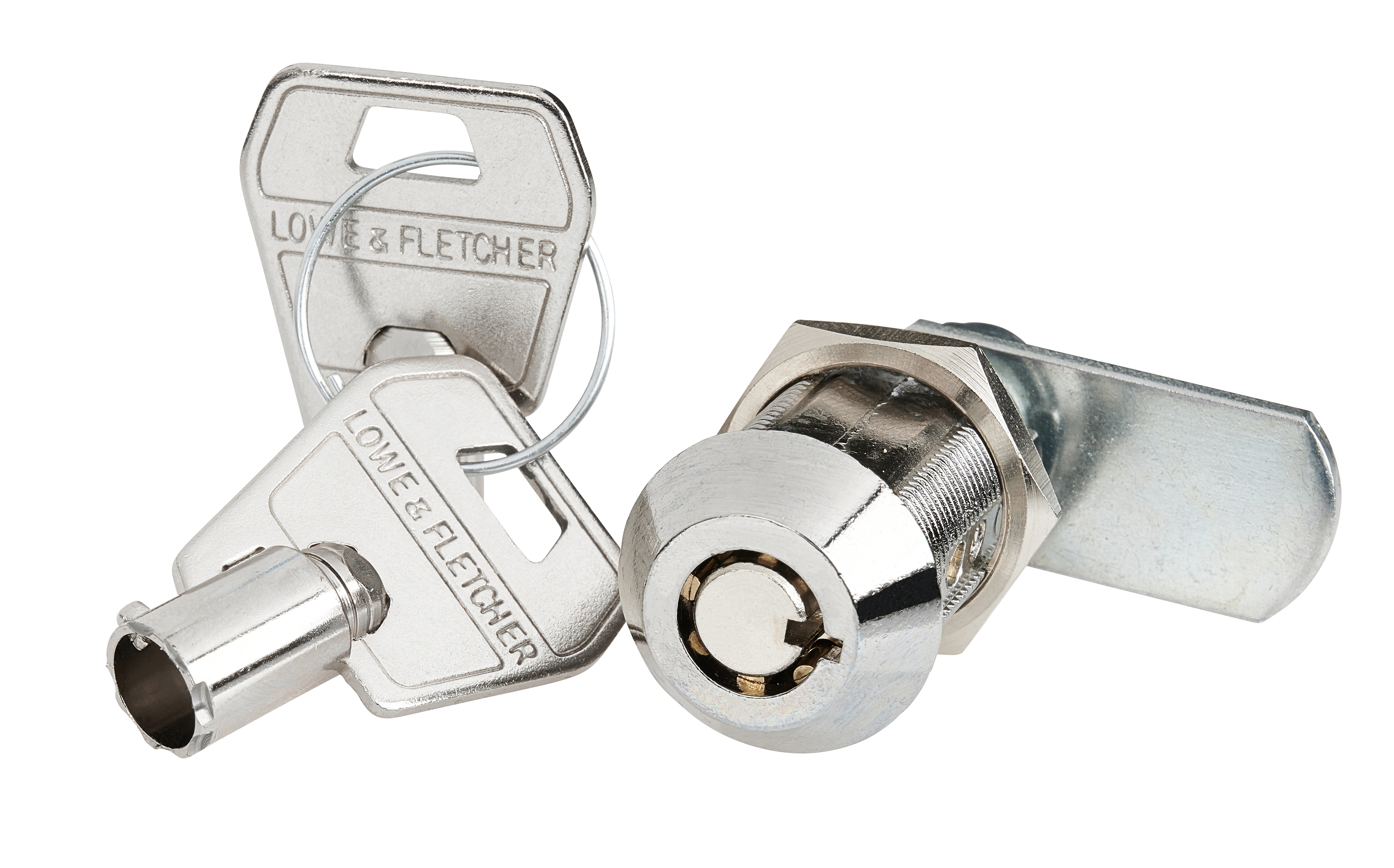 Euro-Locks a Lowe & Fletcher group Company Tumbler Lock, 30mm Panel-to-Tongue, 19.2 x 16mm Cutout, Key Unlock