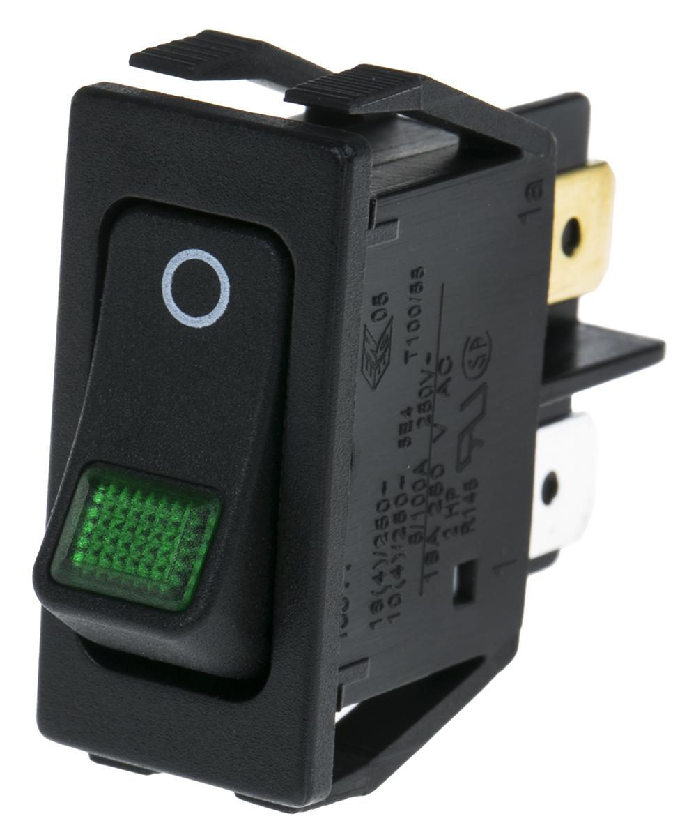 Marquardt Illuminated DPST, On-Off Rocker Switch Panel Mount