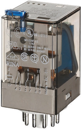 Finder Plug In Power Relay, 110V ac Coil, 3PDT