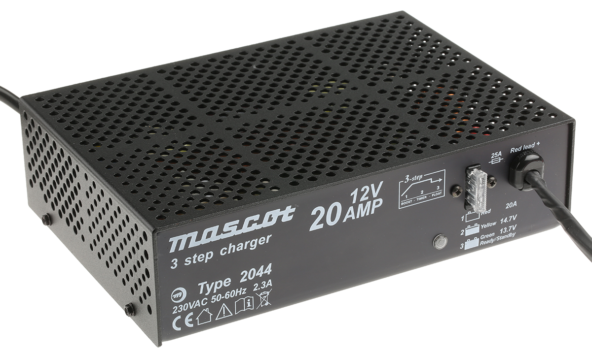 Mascot Battery Charger For Lead Acid 12V 20A with UK plug