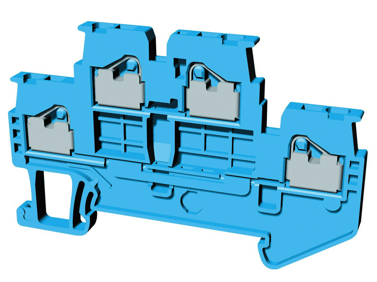 Omron XW5T-P1.5-1.1-2BL XW5T Series Blue, 1.5mm², Double-Level, Push In Termination