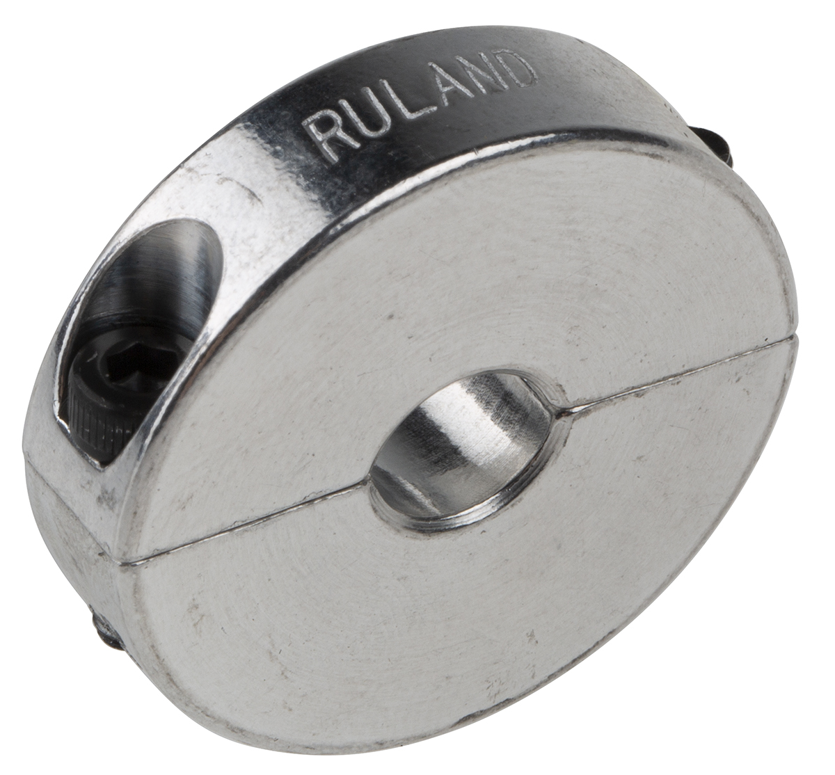 Ruland Shaft Collar, Two Piece, Clamp Screw, Bore 8mm, OD 30mm, W 8mm, Aluminium