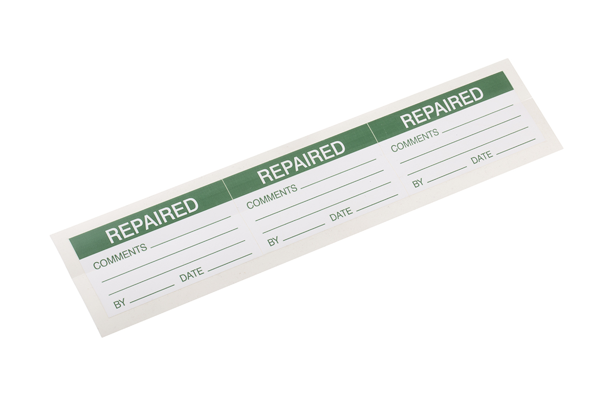 RS PRO Adhesive Pre-Printed Adhesive Label-Reparied-. Quantity: 30