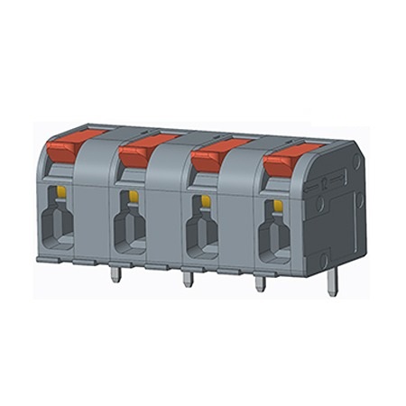Amphenol Industrial QT05CSB83H0000G Series PCB Terminal Block, 5-Contact, 10mm Pitch, PCB Mount, 1-Row, Solder Pin
