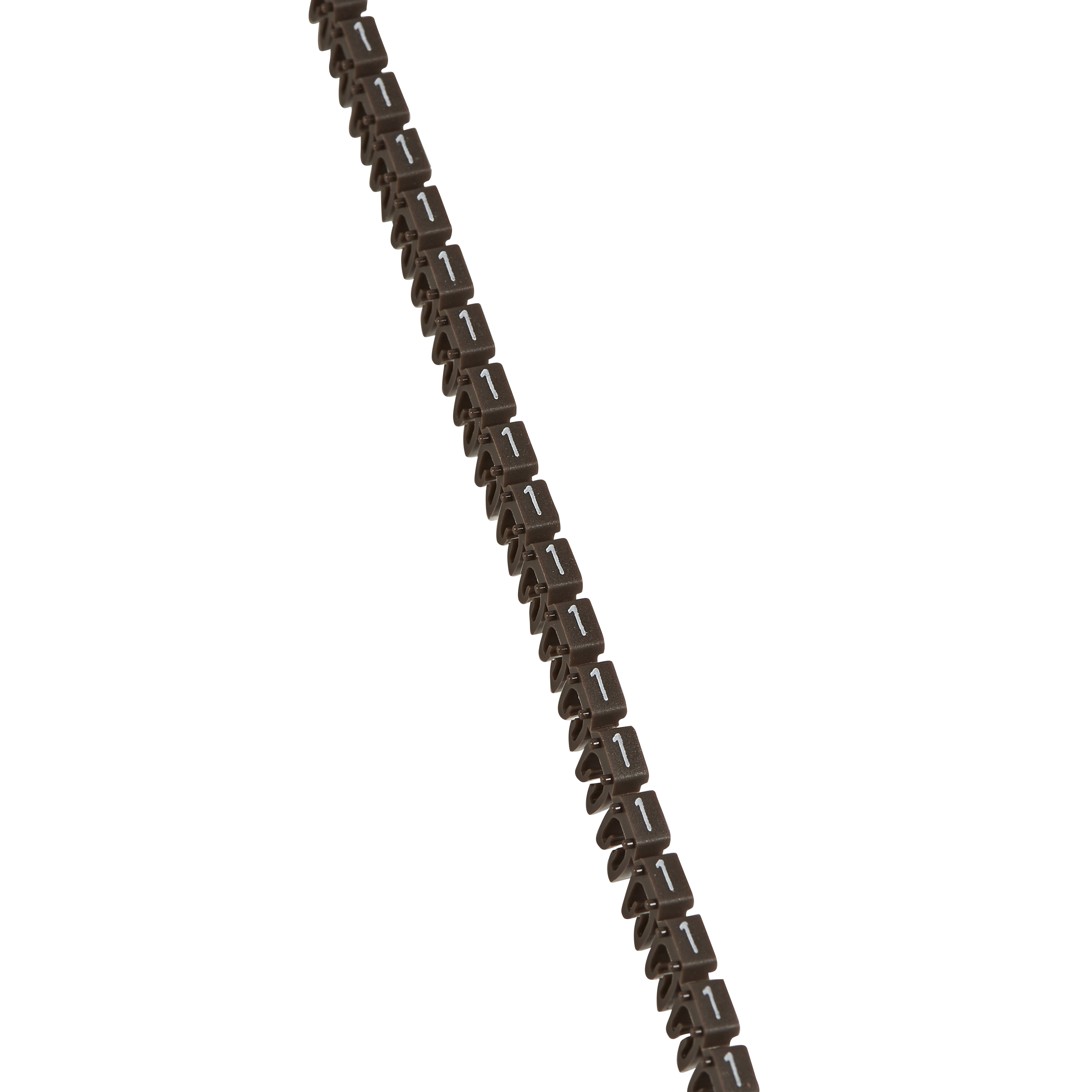 Legrand Clip On Cable Marker, White on Brown, Pre-printed "1", for Cable, 0 384 01