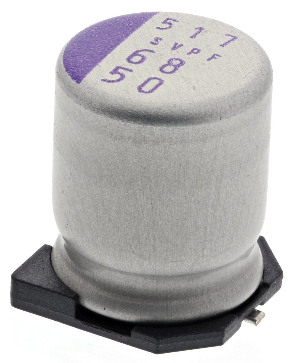 Panasonic 68μF Surface Mount Polymer Capacitor, 50V dc