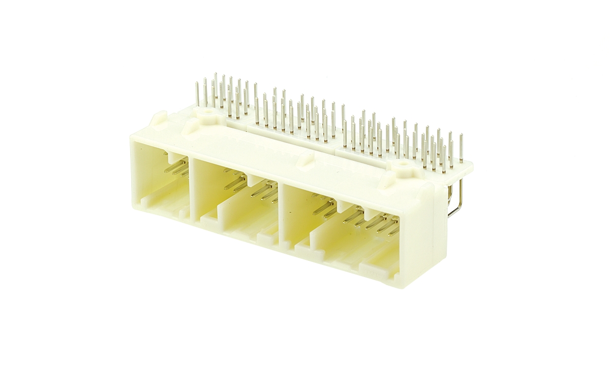 TE Connectivity MULTILOCK 040 III Series Right Angle Through Hole Mount PCB Socket, 72-Contact, 3-Row, Solder