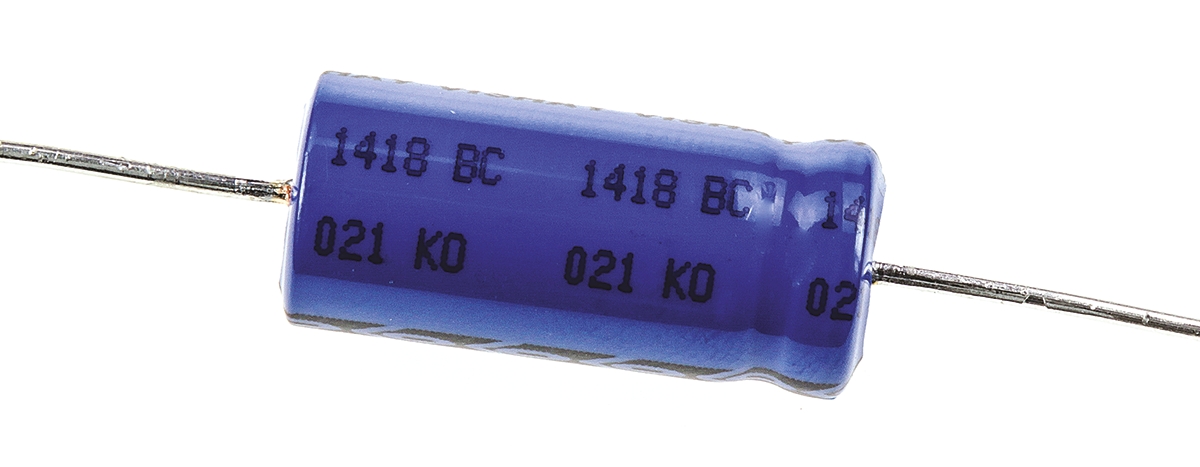 Vishay 47μF Aluminium Electrolytic Capacitor 100V dc, Axial, Through Hole - MAL202129479E3