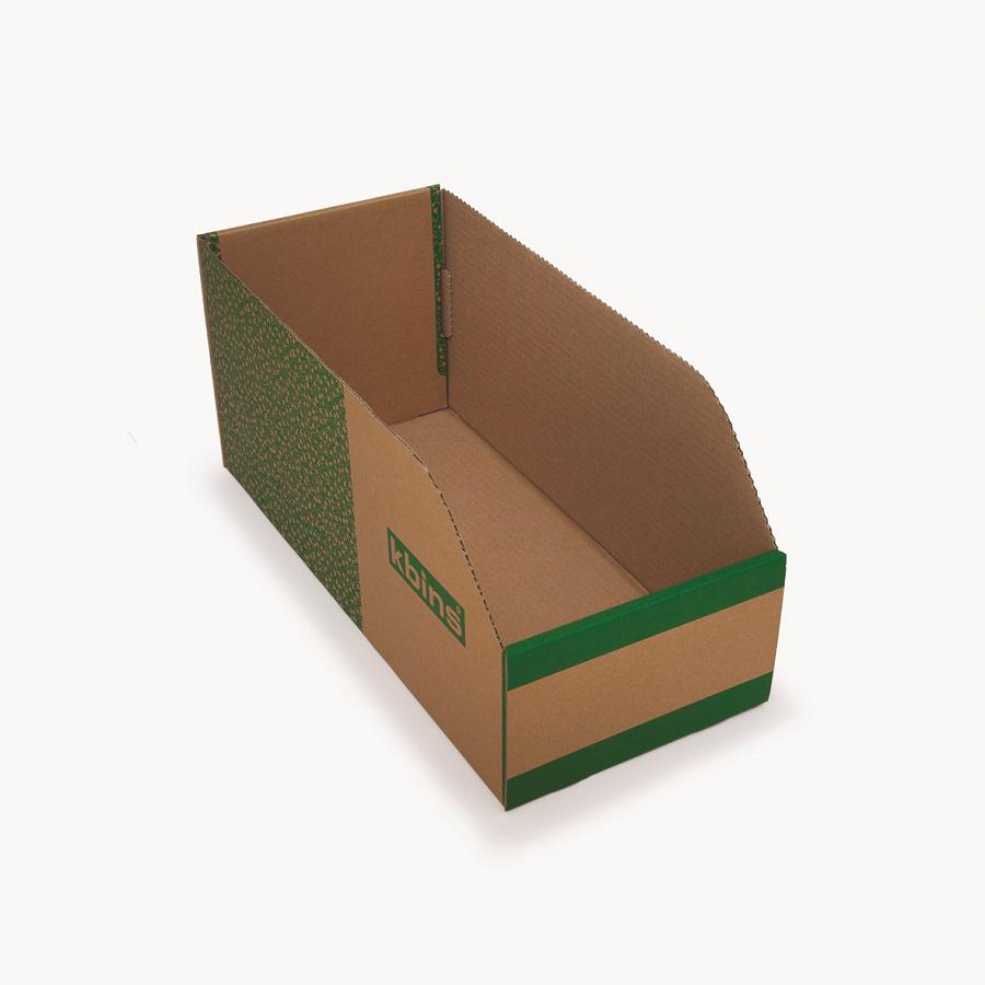 Kbins Cardboard Recycle Bin, 450mm x 200mm x 200mm, Green, White