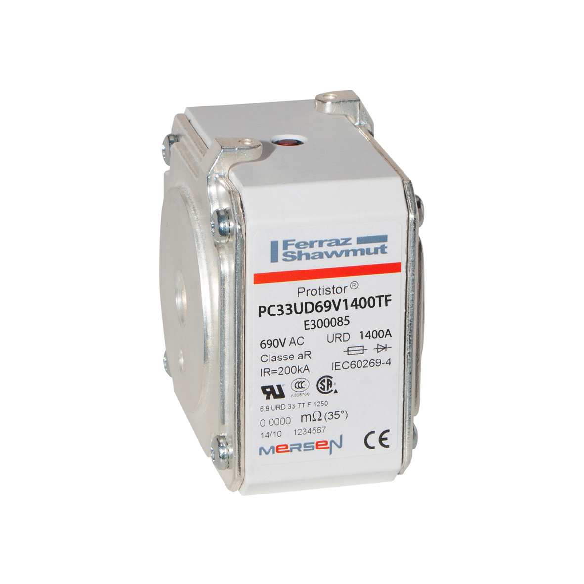 Mersen 1.4kA size 33 FF Square Body Fuse, aR, 700V