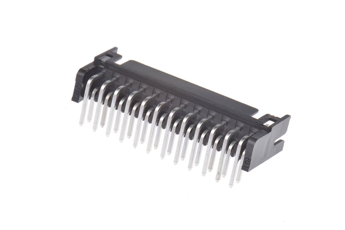 Hirose DF11 Series Right Angle Through Hole PCB Header, 24 Contact(s), 2 mm Pitch, 2 Row, Shrouded