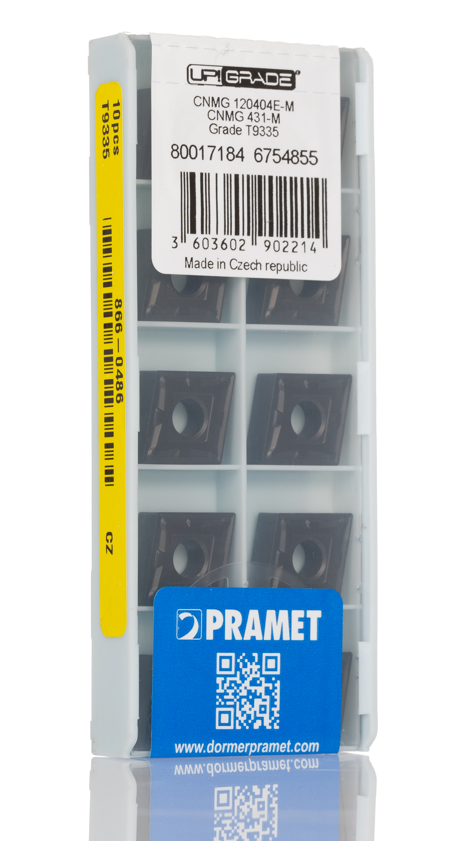 Pramet CNMG Series Lathe Insert for Use with DCLNR 12, 4.76mm Height, 95° Approach, 12.9mm Length