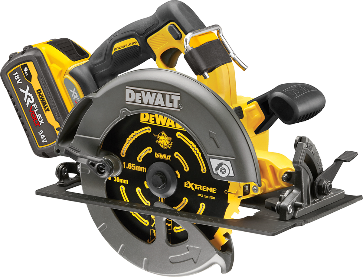 DeWALT XR FLEXVOLT DCS578X2-GB 190mm Cordless Hand-Held Circular Saw, 54V, Type G - British 3-Pin