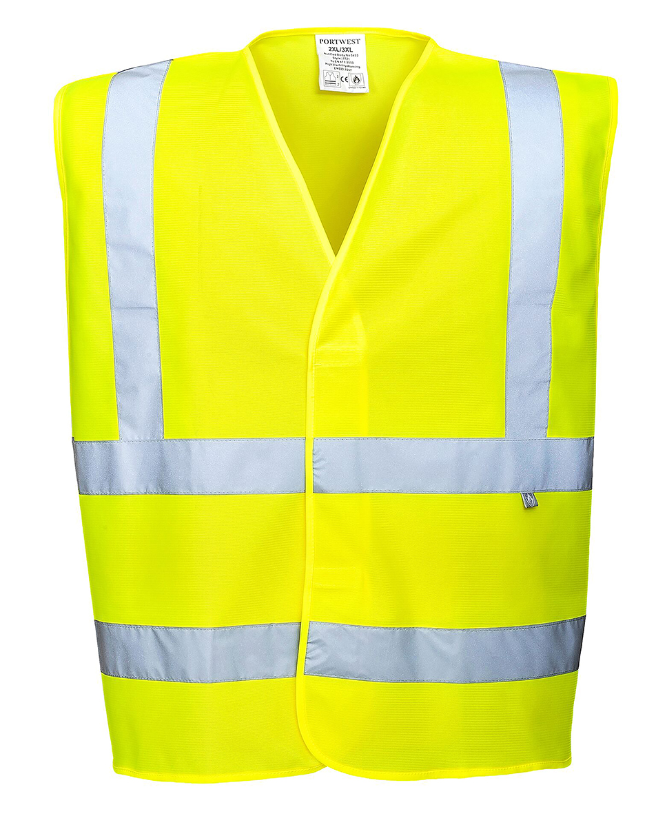 Portwest Yellow Anti-static, Flame Retardant Hi Vis Vest, XXL/3XL