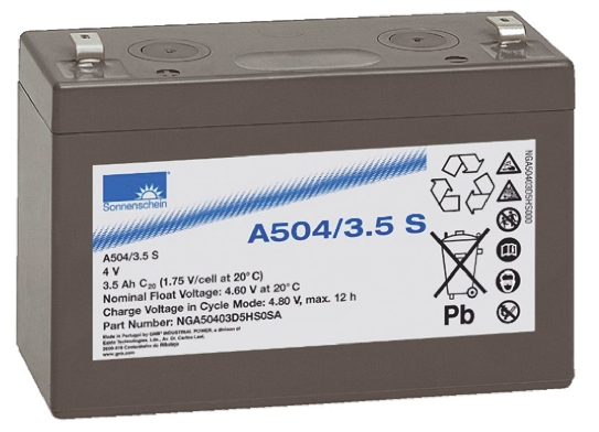 Sonnenschein 4V Faston F1 Sealed Lead Acid Battery, 3.5Ah