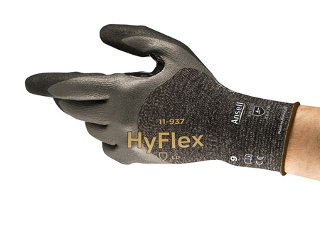 Ansell 11-937 Black Nitrile Work Gloves, Size 9, Nitrile Coating