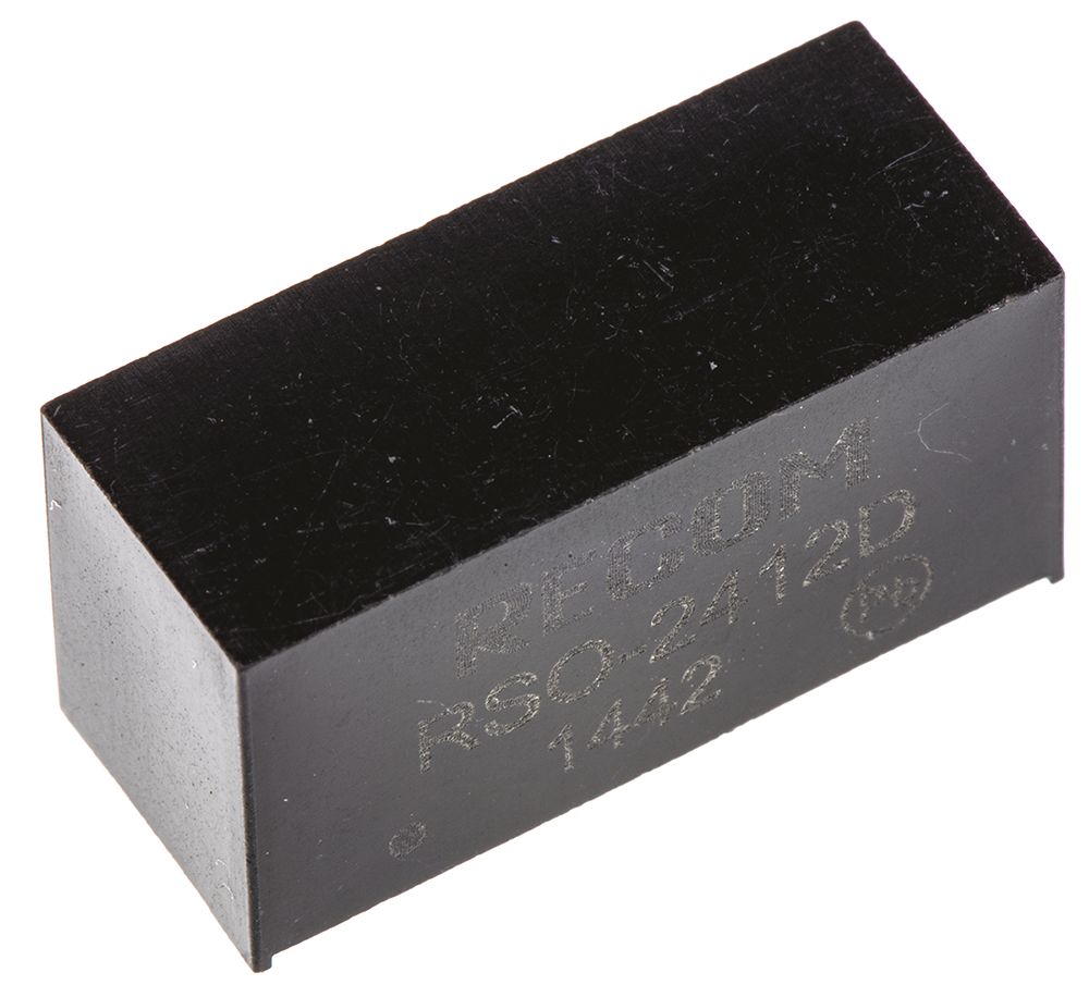 Recom RSO DC-DC Converter, ±12V dc/ ±42mA Output, 18 → 36 V dc Input, 1W, Through Hole, +85°C Max Temp -40°C Min