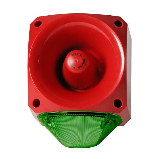 Klaxon PNC Series Green Beacon, 110 → 230 V, IP66, Fixed Mount, 120dB at 1 Metre