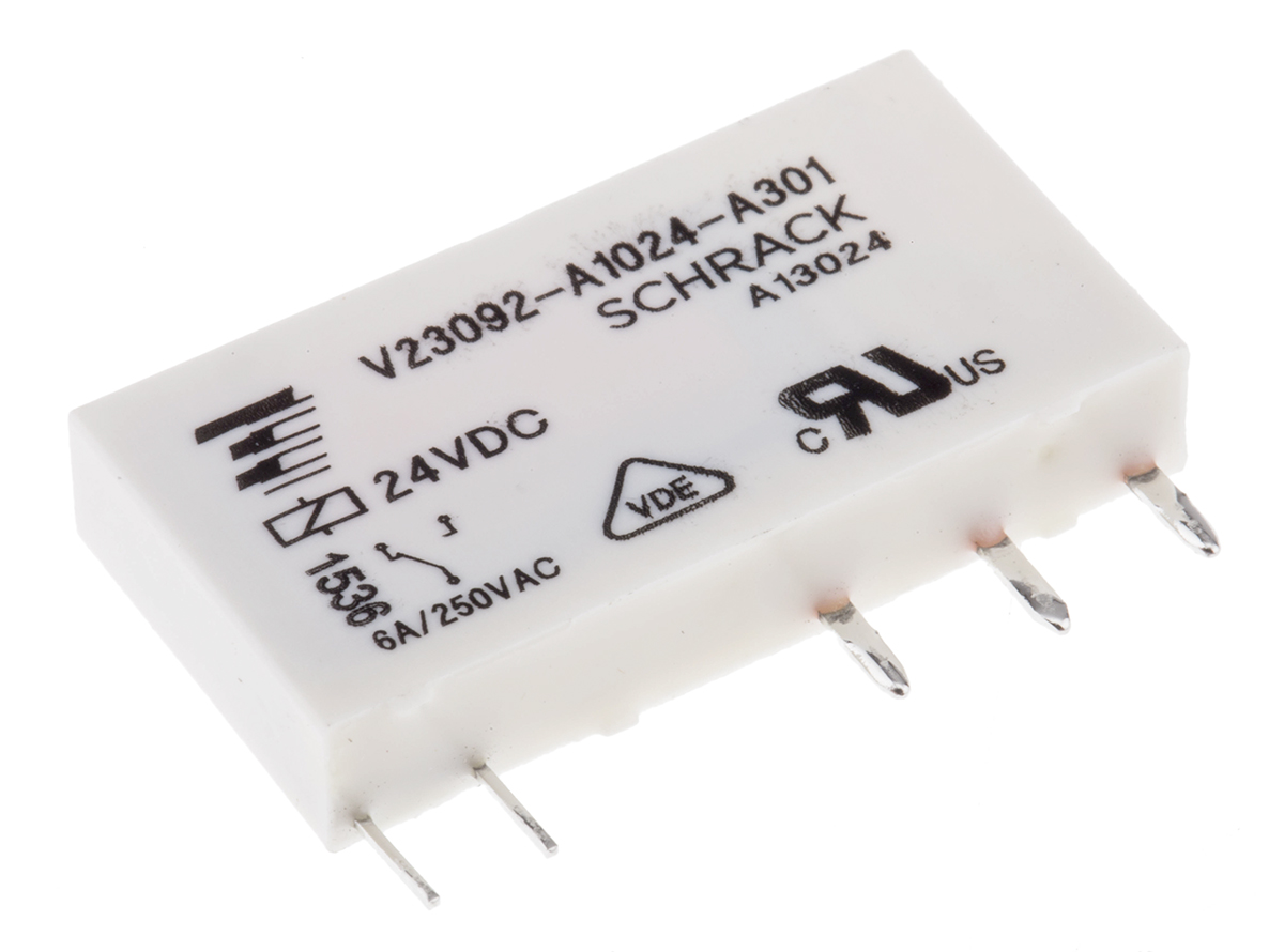 Wieland DIN Rail Power Relay, 24V dc Coil, 6A Switching Current, SPDT