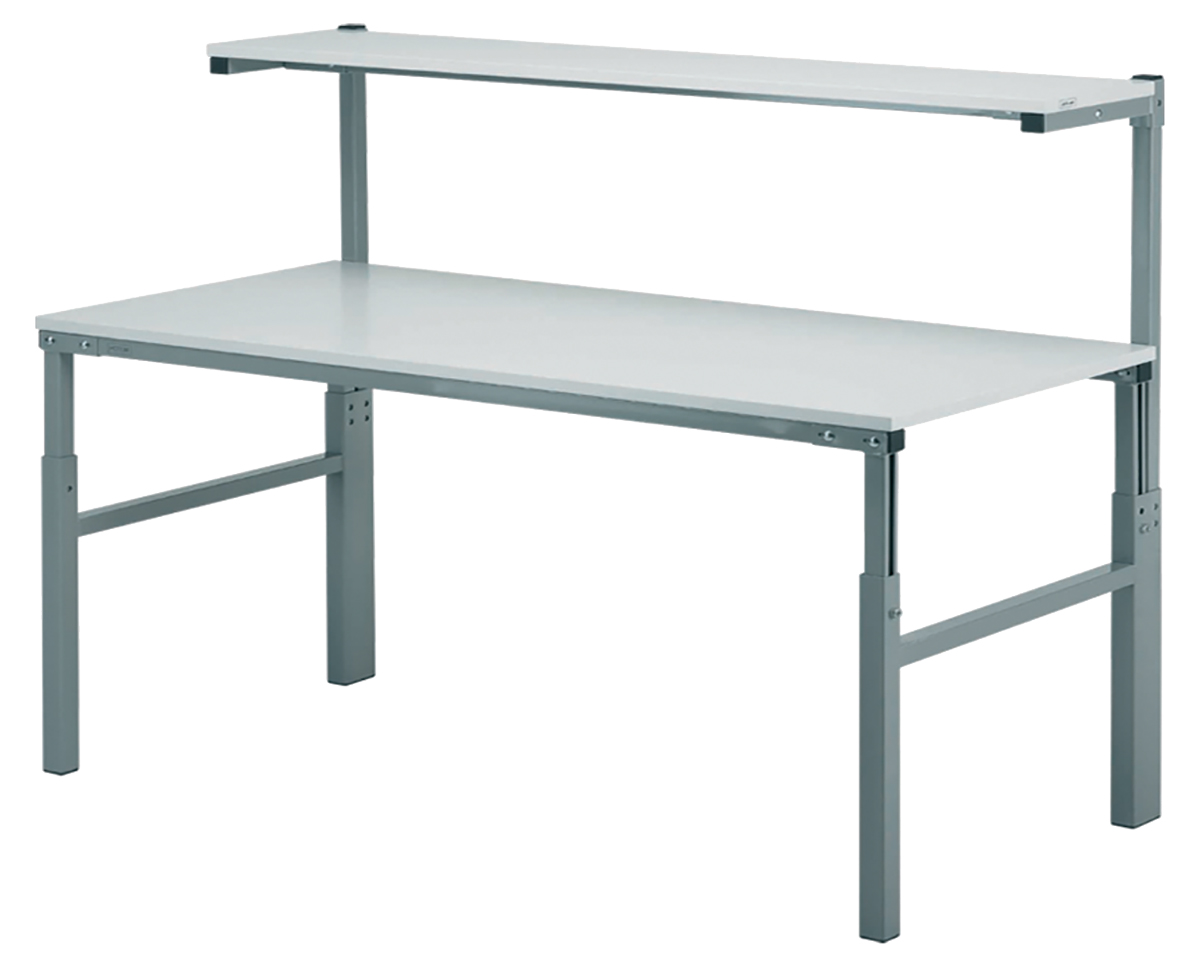 RS PRO Workbench, 300kg Max Load, Adjustable Height, 650 → 900 mm, 1080 → 1550 mm x 1800mm x 700mm