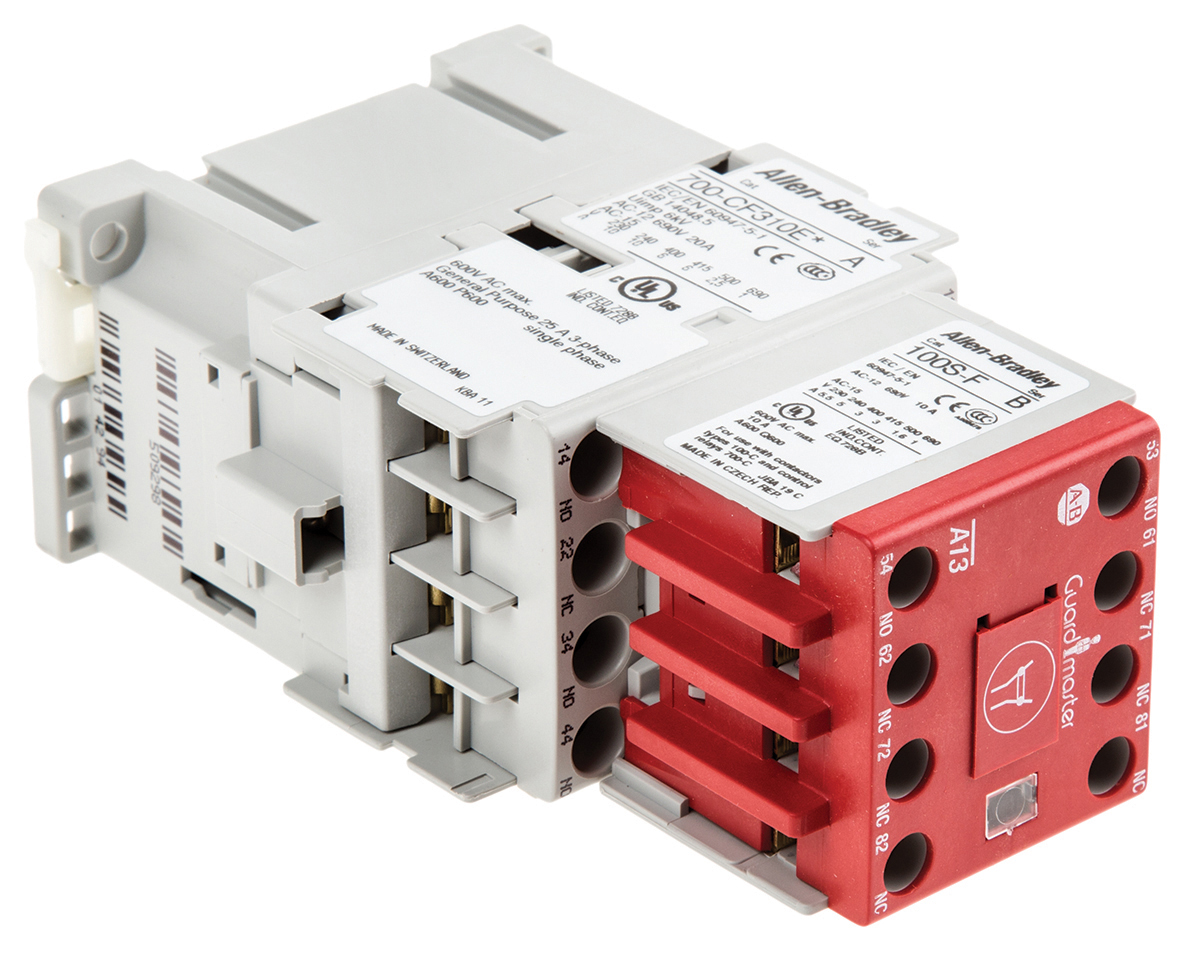 Allen Bradley 700S-CF Contactor, 24 V dc Coil, 8-Pole, 25 A, 1NO + 3NC, 3NO + 1NC, 690 V ac