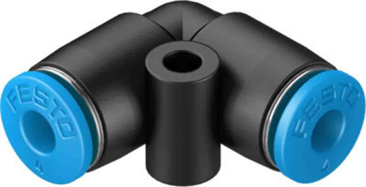 Festo QS Series Elbow Tube-toTube Adaptor, Push In 4 mm to Push In 4 mm, Tube-to-Tube Connection Style, 130740