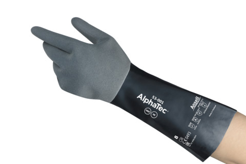 Ansell 53-001 Black Nylon Work Gloves, Size 8, Neoprene Coating