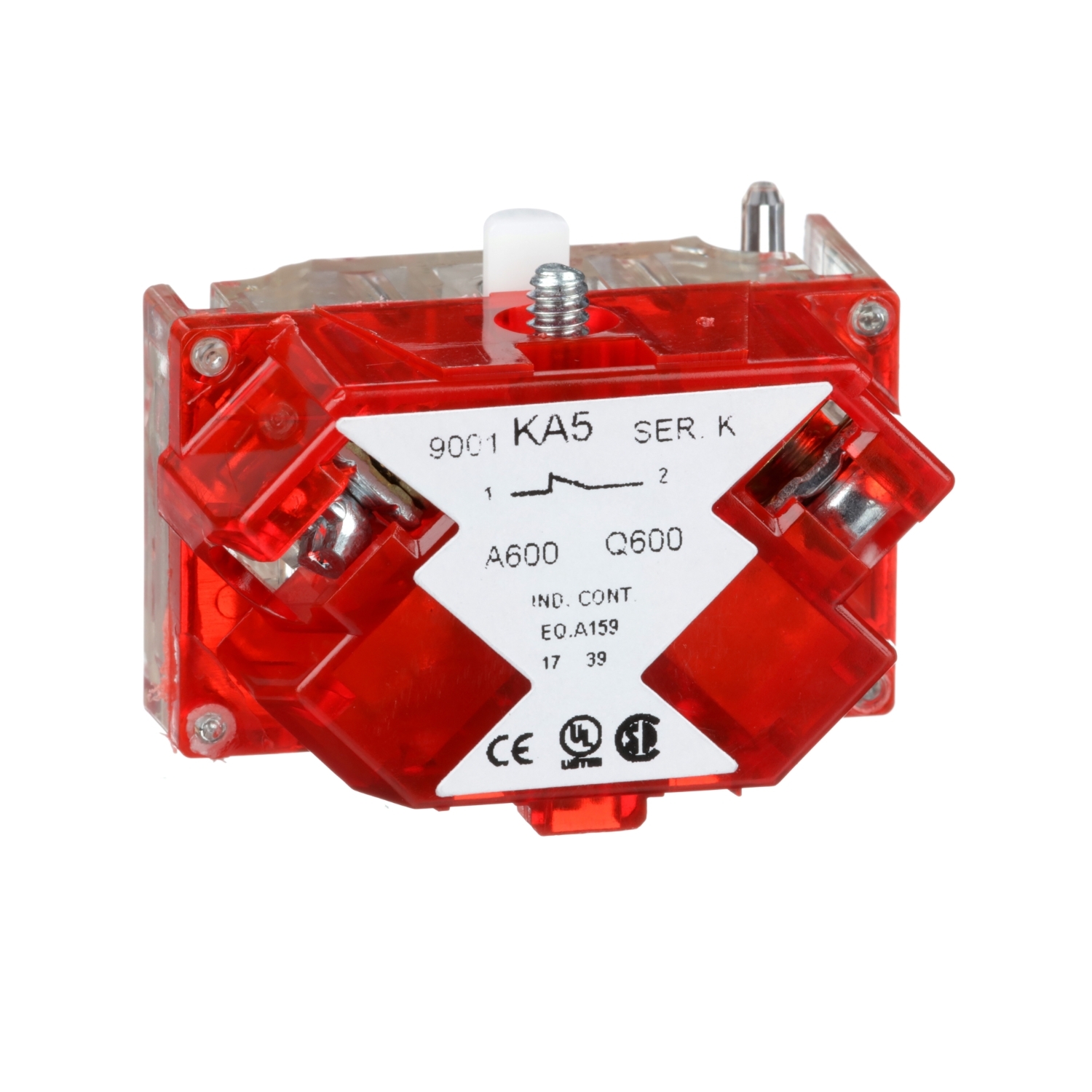 Schneider Electric 9001K Series Contact Block for Use with Harmony 9001K, 600V, SPST