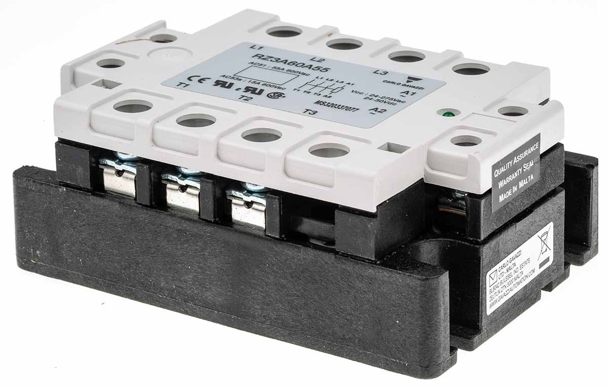 Carlo Gavazzi Solid State Relay, 55 A rms Load, Panel Mount, 660 V Load, 50 V dc, 275 V ac Control