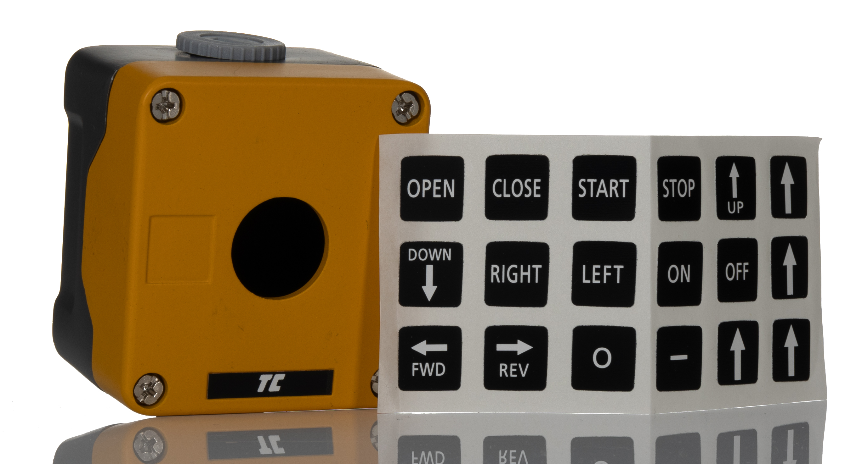 RS PRO Yellow Die Cast Aluminium Push Button Enclosure - 1 Hole 22.5mm Diameter