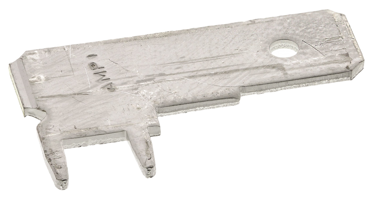 TE Connectivity FASTON .250 Silver Uninsulated Male Spade Connector, PCB Tab, 6.35 x 0.83mm Tab Size