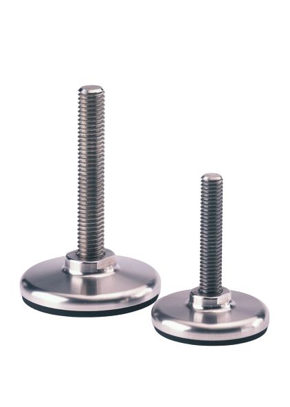 Nu-Tech Engineering M12 80mm Dia. Stainless Steel Electronics Adjustable Foot, 1500kg Static Load Capacity 0° Tilt Angle