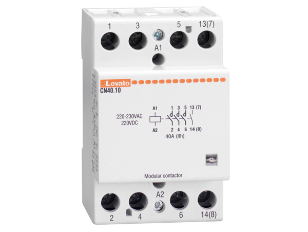 Lovato CN CN40 Contactor, 230 VAC Coil, 4-Pole, 40 A, 11 kW, 3NO+1NC
