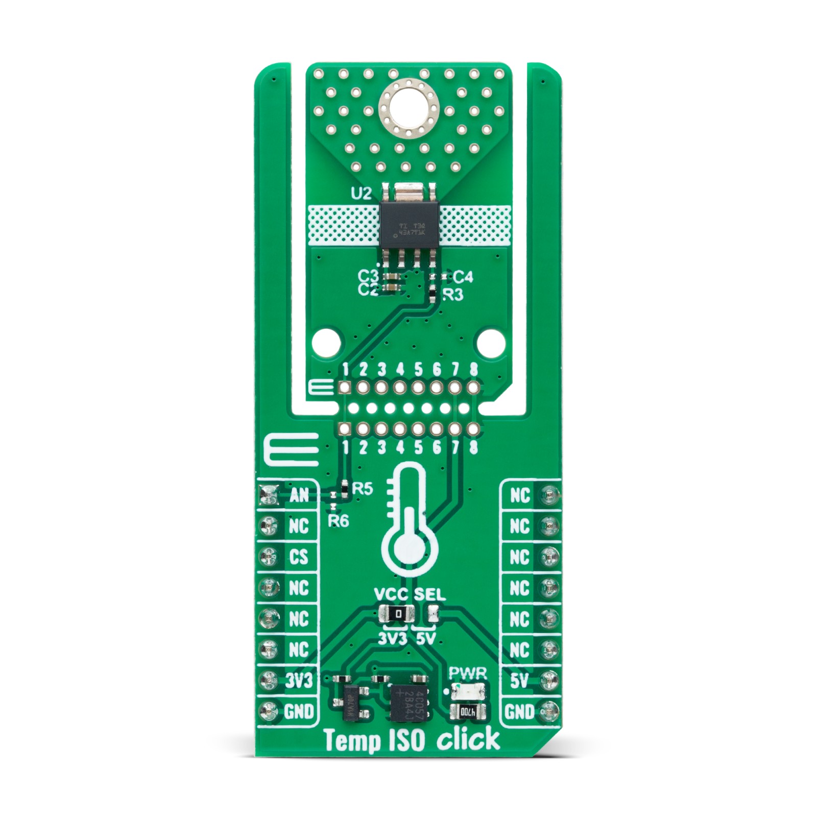 MikroElektronika Temp ISO Click Temperature Sensor Development Board for ISOTMP35-Q1 MikroBus