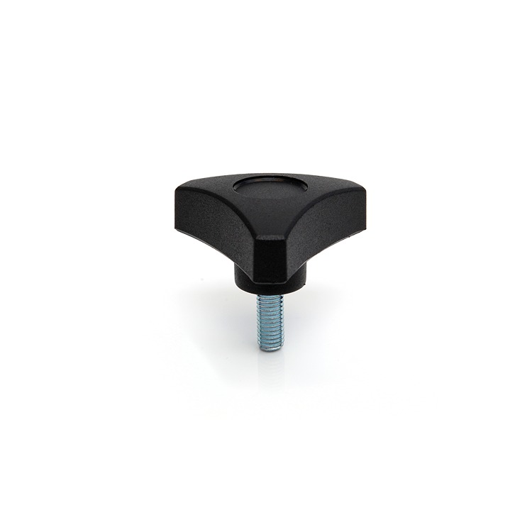 RS PRO Black Thermoplastic Clamping Knob, M6 x 20, Threaded Mount