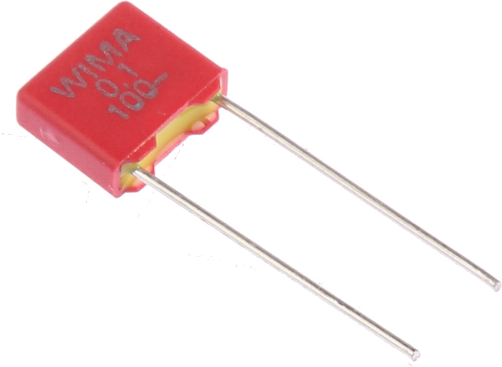 WIMA MKS2 Polyester Film Capacitor, 63 V ac, 100 V dc, ±10%, 100nF, Through Hole