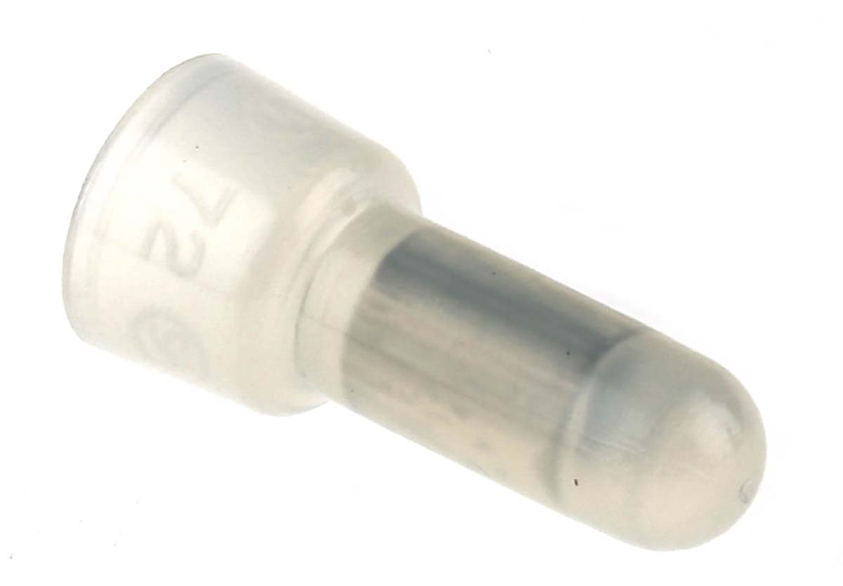 RS PRO Closed End Splice Connector, Clear, Insulated, Tin 0.5 → 1.5 mm²