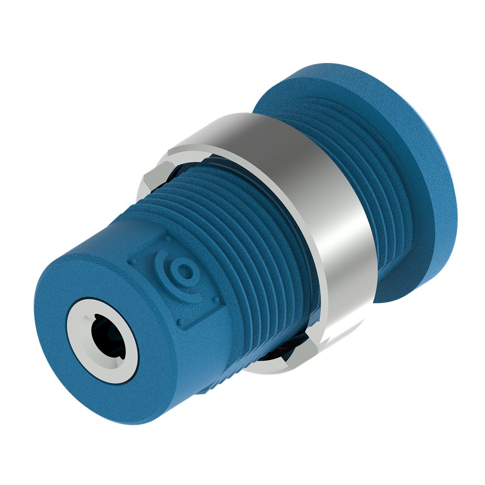 Electro PJP Blue Female Banana Socket, 4 mm Connector, M3 Thread Termination, 36A, 1kV, Nickel Plating