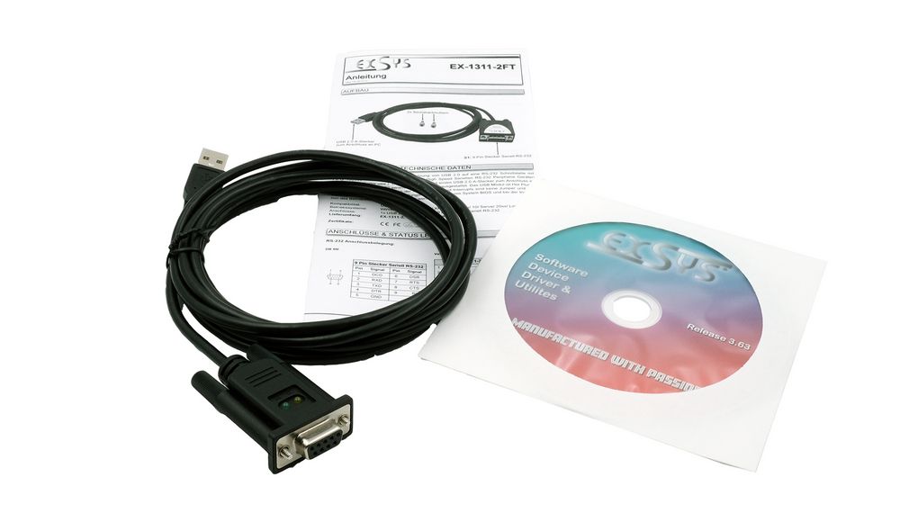 Exsys USB 2.0 USB A Male to SubD9 Female Interface Converter
